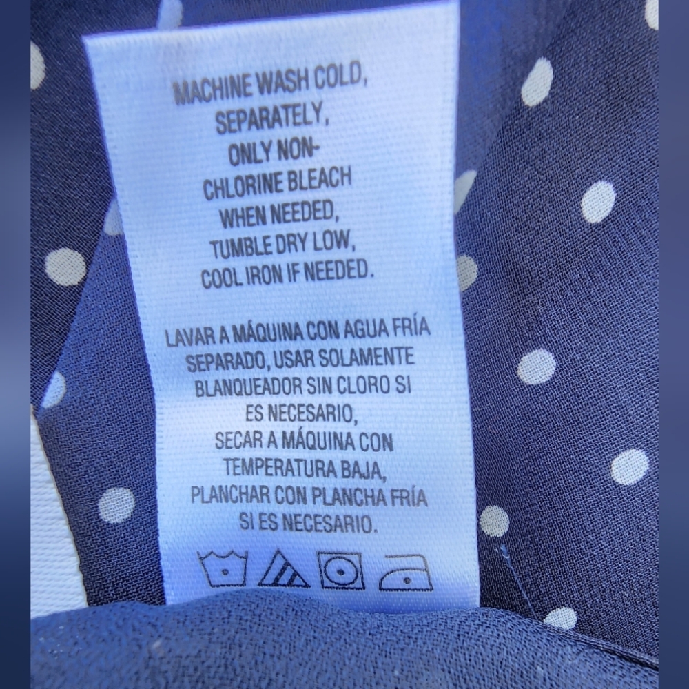 NWT! Y2K Jaclyn Smith Navy Polka Dot Flowy Summer Midi Skirt! Beautuful - Picture 7 of 16